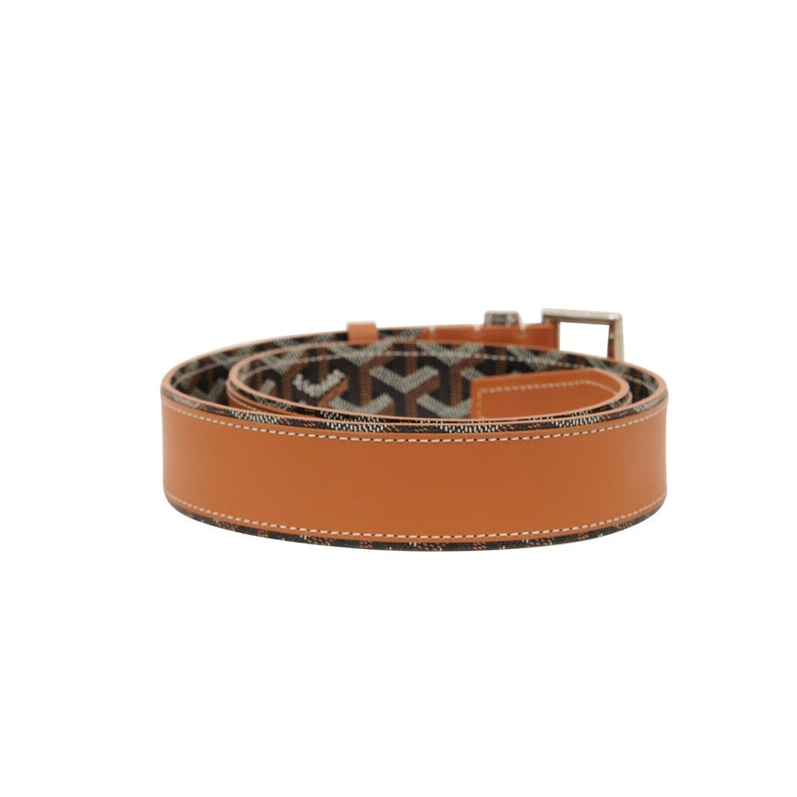 Florida 2 Black Brown Goyardine Canvas Belt GOYARD 