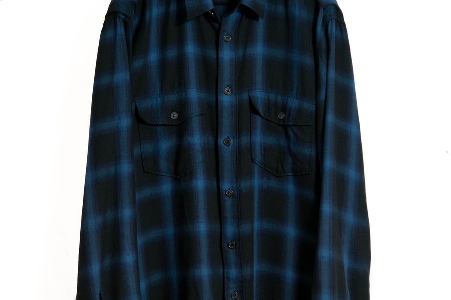 FW13 Blue & Black Flannel SAINT LAURENT 