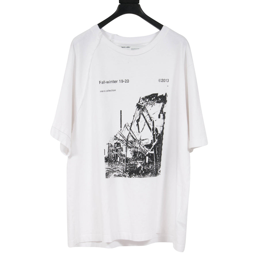 FW19 Ruined Factory Green Logo White Graphic T Shirt OFF WHITE 