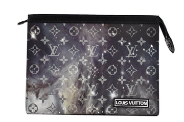 Galaxy Black Pochette Voyage MM Pouch Monogram LV Logo Pouch Bag LOUIS VUITTON 