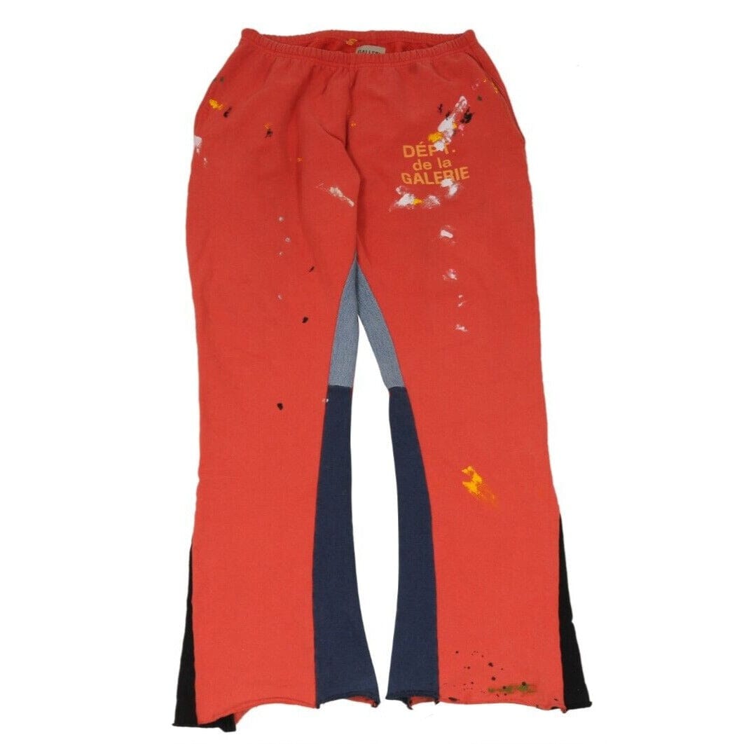 Gallery Dept GD French Logo La Flare Sweatpants Wide Leg Red