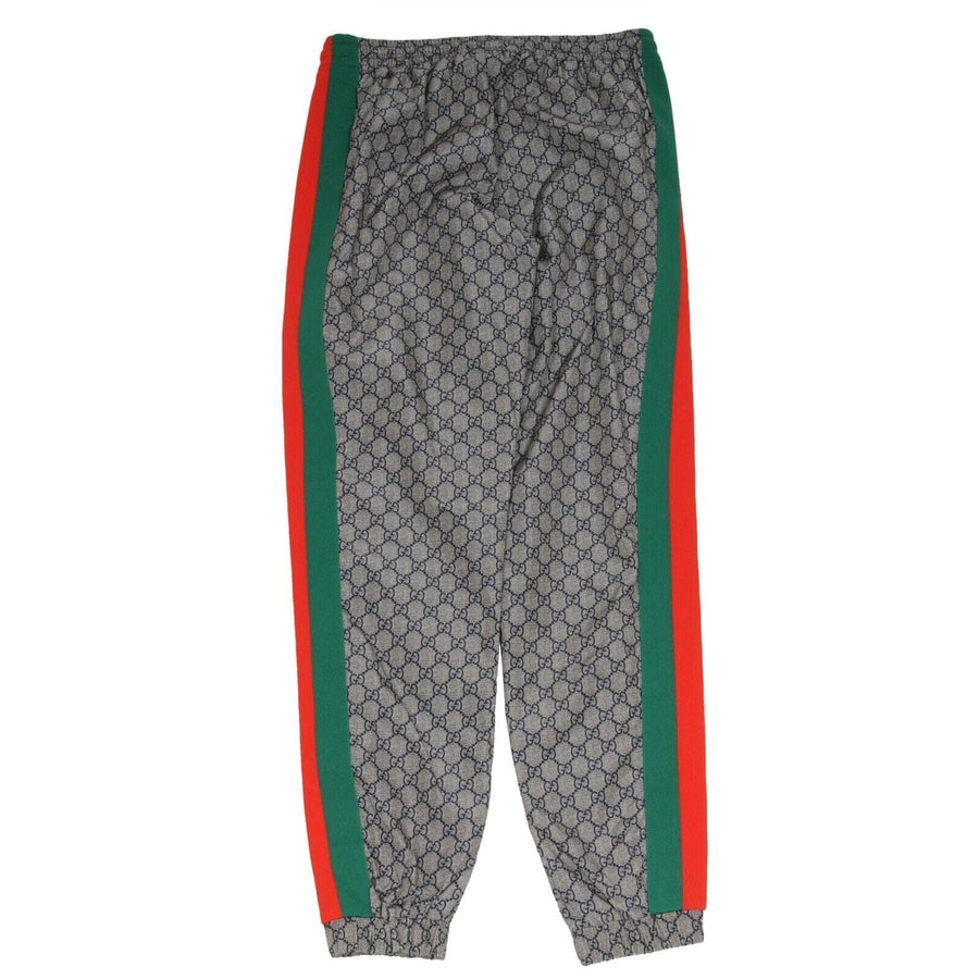 Gucci GG Logo Track Pants Grey Monogram Green Red Side Stripe Joggers –  THE-ECHELON