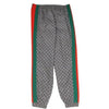 Gucci Mens GG Logo Track Pants Large Grey Monogram Green Red Side