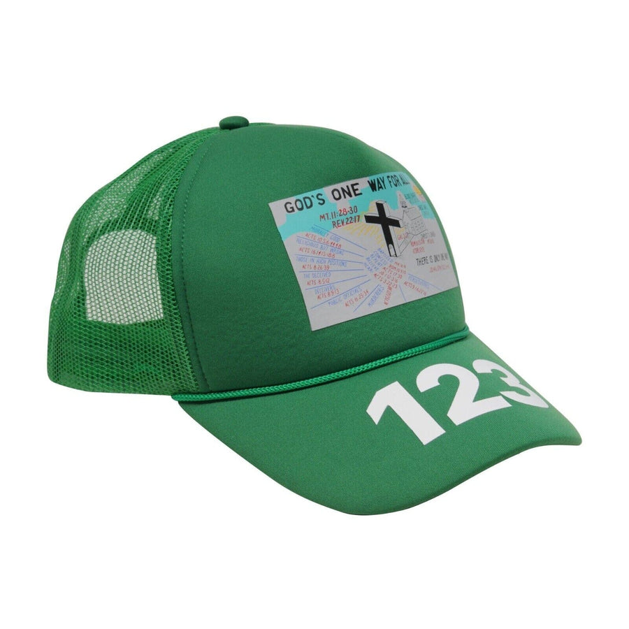 Gods One Way For All Green Mesh Logo Adjustable Snap Trucker Hat RRR-123 