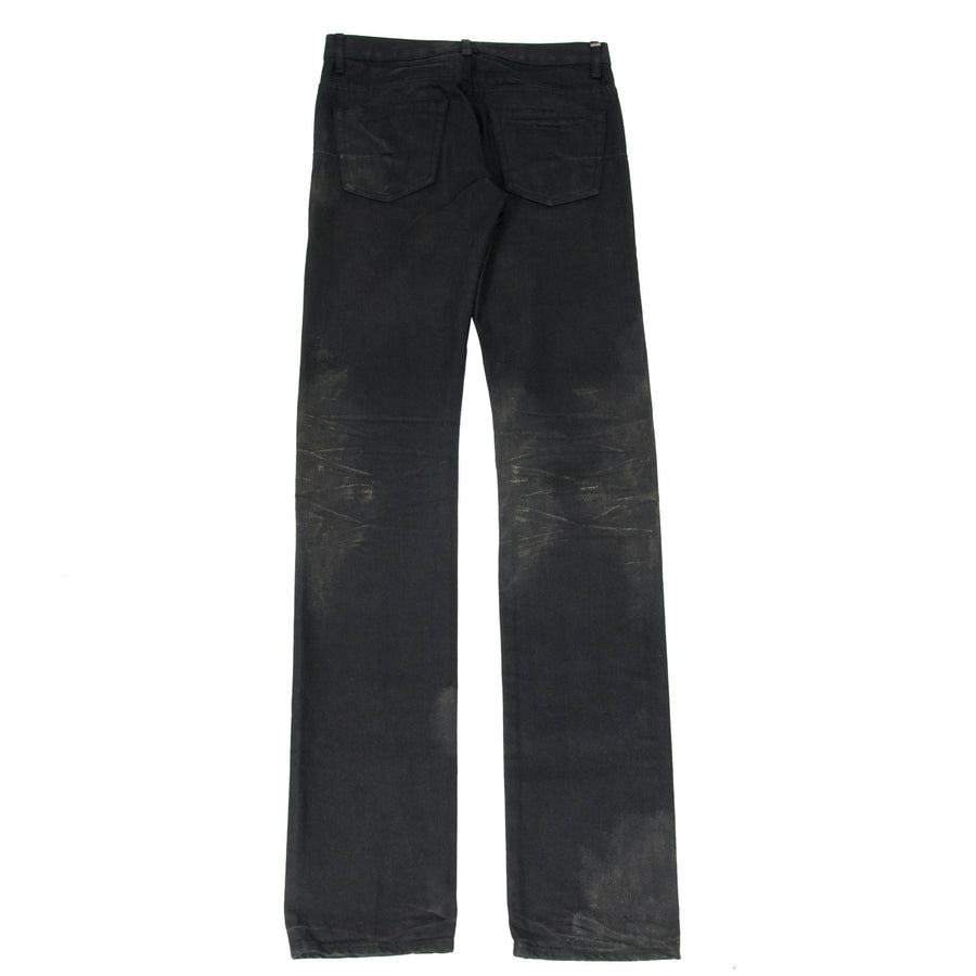 Gold Dust Black Coated Wax Clawmark Jeans DIOR 