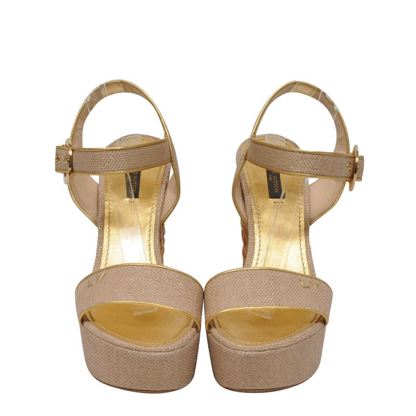 Louis Vuitton Gold Glitter Rope Wedge Sandals IT41 US11 – THE-ECHELON