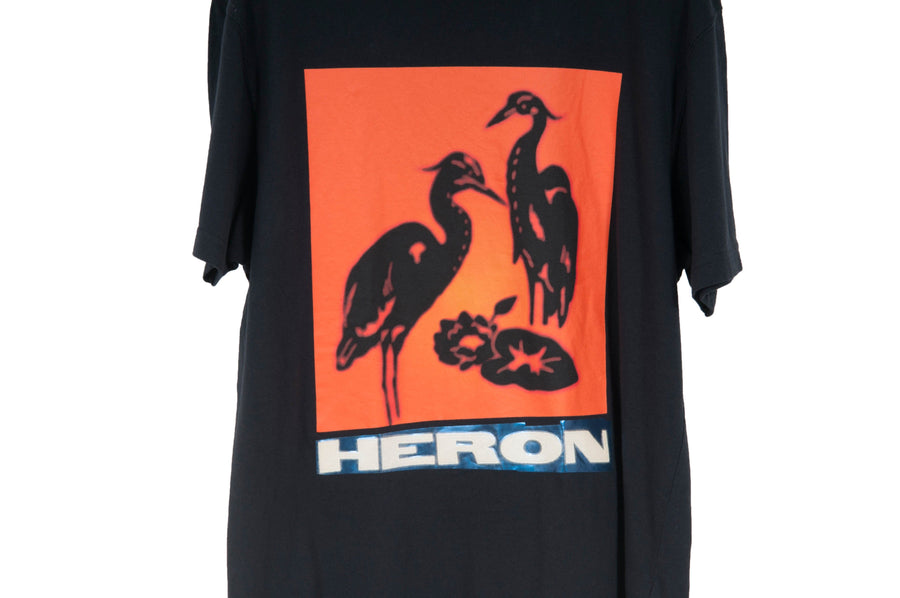Graphic Print Bird T Shirt (Black/Orange) Heron Preston 