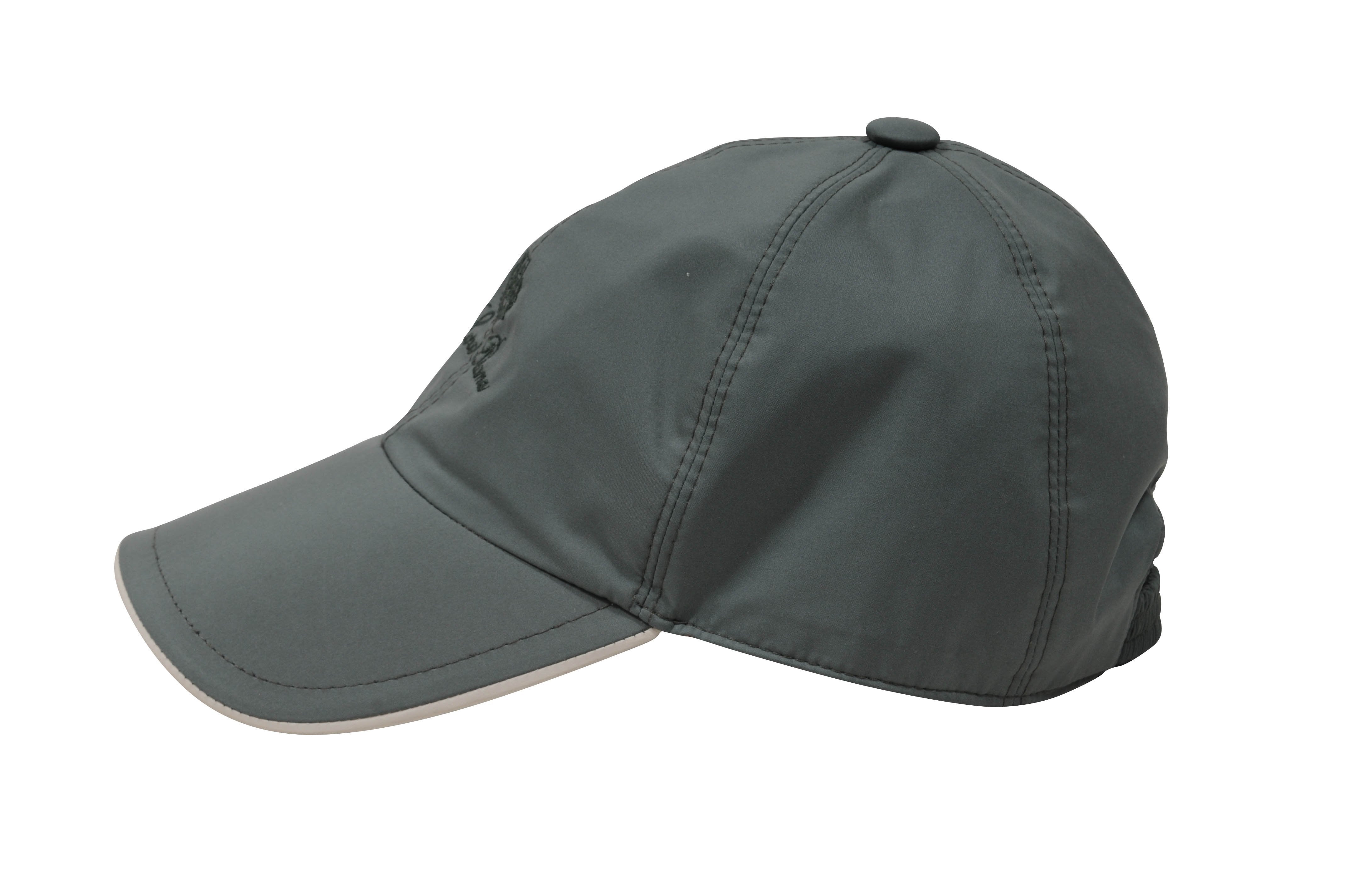 Loro Piana Men's Gray Green Nylon Stretch 5 Panel Logo Hat – THE