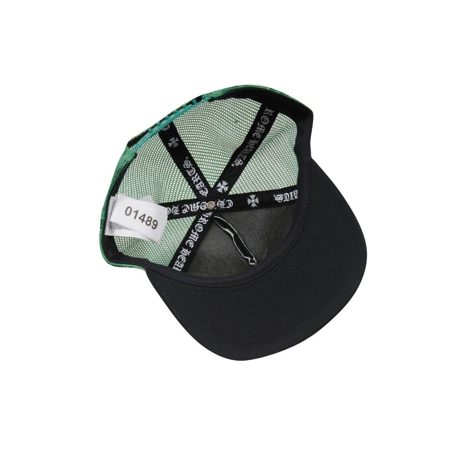 Chrome Hearts Green Black CH logo Mesh Trucker Hat Snap Back – THE