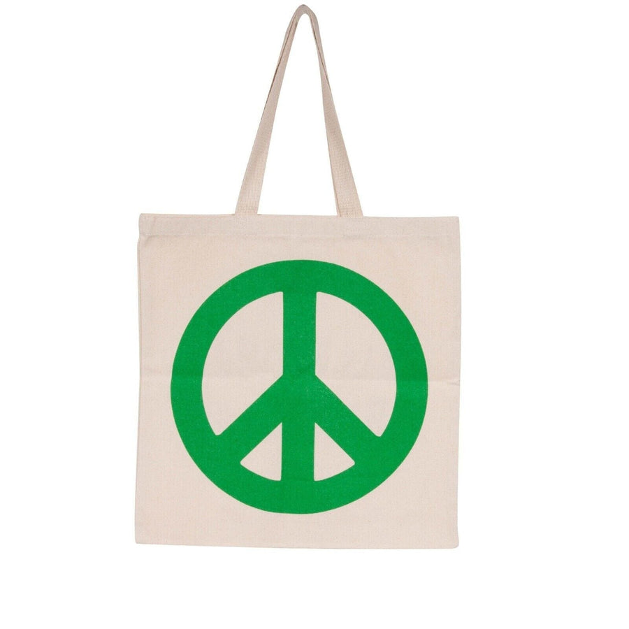 Green Peace Sign Book Club Logo Tan Canvas Tote Bag Gallery Dept. 