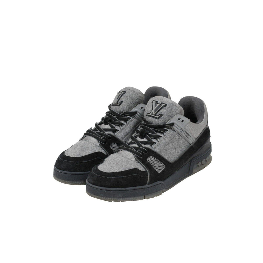 Louis Vuitton Grey Wool Black Suede Low Virgil Trainer Low Top Sneakers Uk9  US10 – THE-ECHELON
