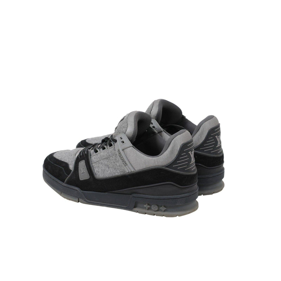 Grey Wool Black Suede Low Virgil Trainer Low Top Sneakers