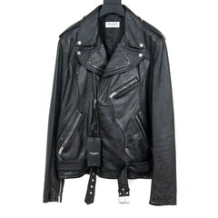 【再値下げ】SAINT LAURENT ブラックレザー ジャケット 46 SAINT LAURENT PARIS クラシック モーターサイクル ライダース