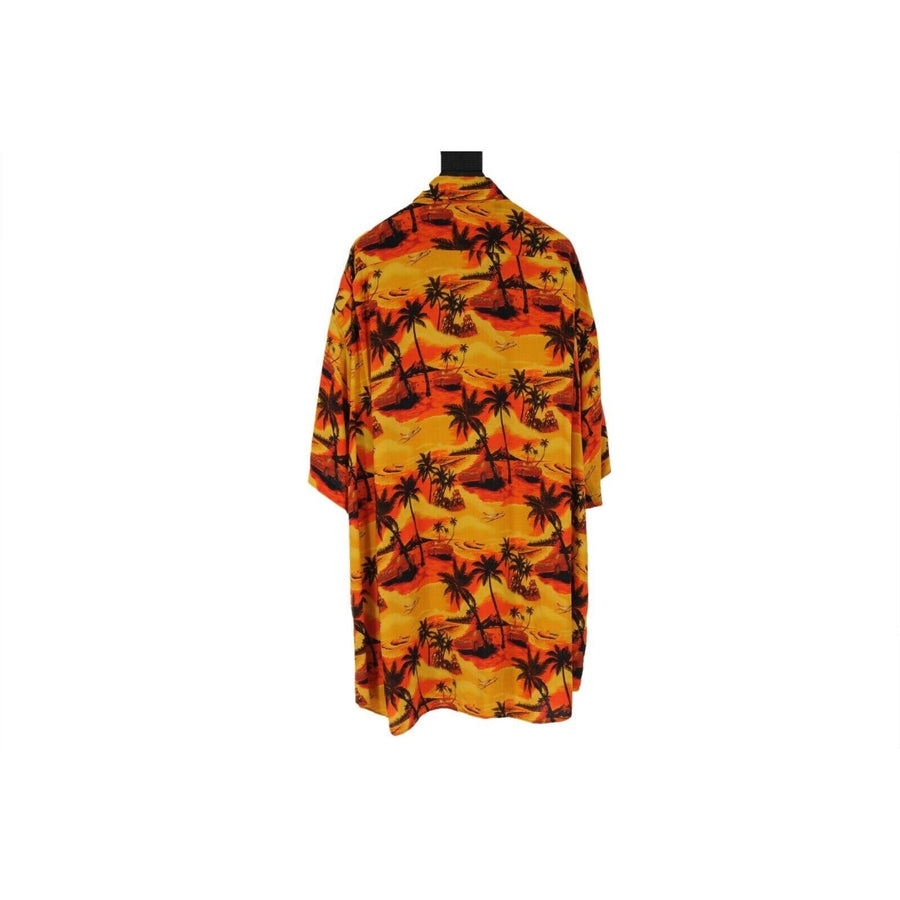 Hawaiian Print Yellow Orange Button Down Shirt BALENCIAGA 