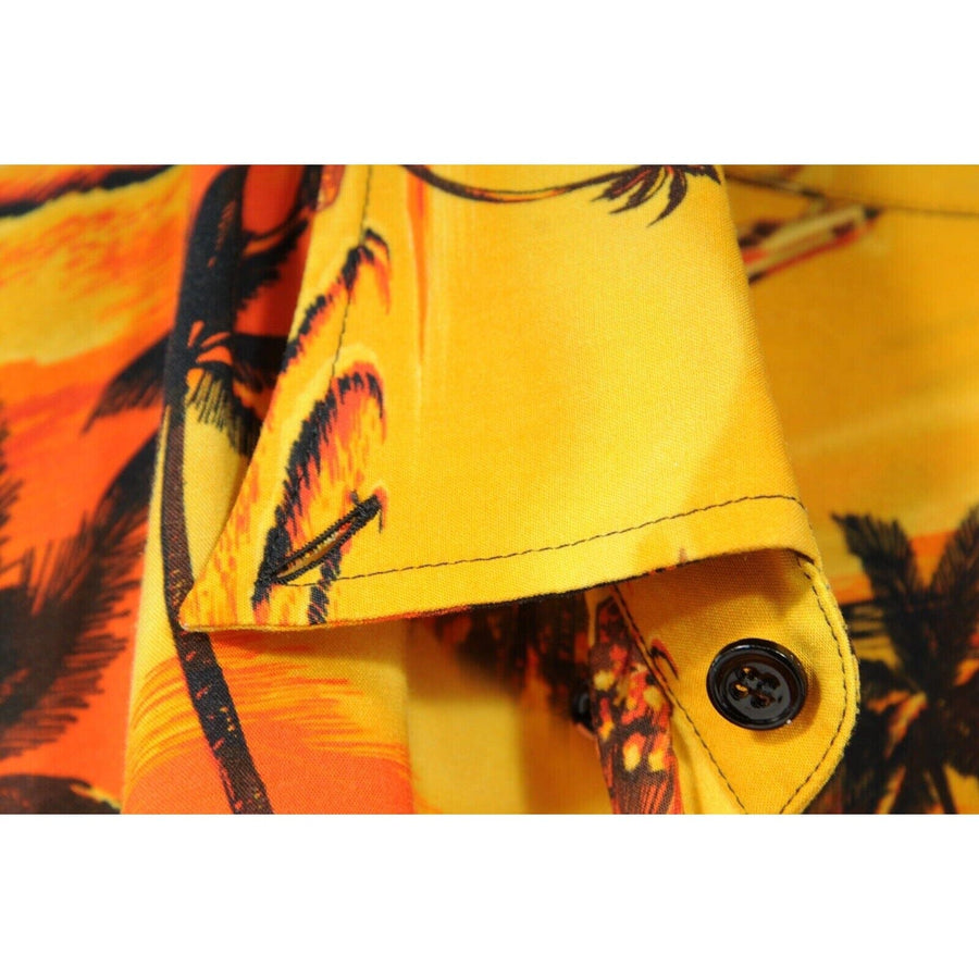 Hawaiian Print Yellow Orange Button Down Shirt BALENCIAGA 