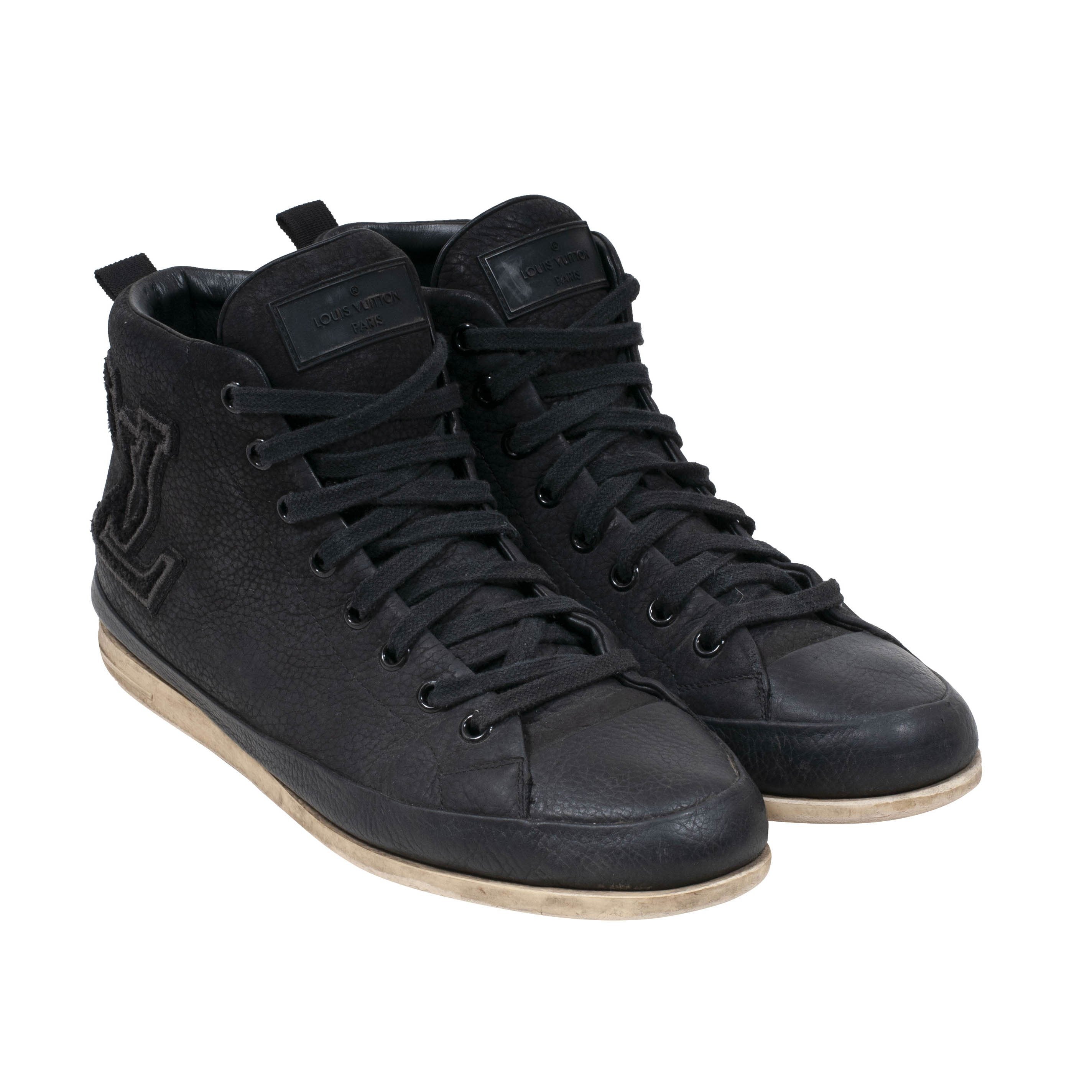 Louis Vuitton LV Black High Top Logo Trainers Sneakers Lv Size 11