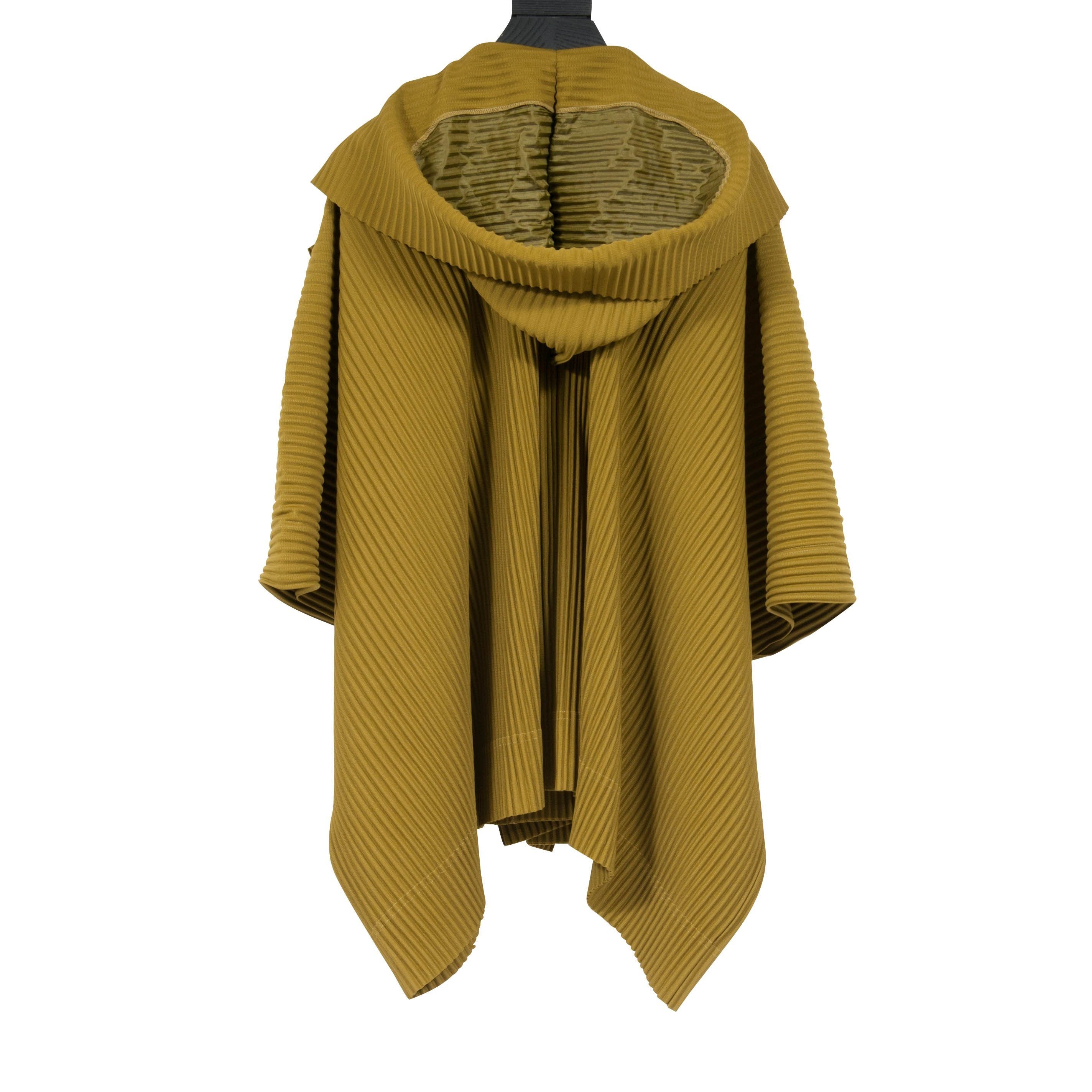 Homme Plisse Mustard Green Hooded Jacket – THE-ECHELON