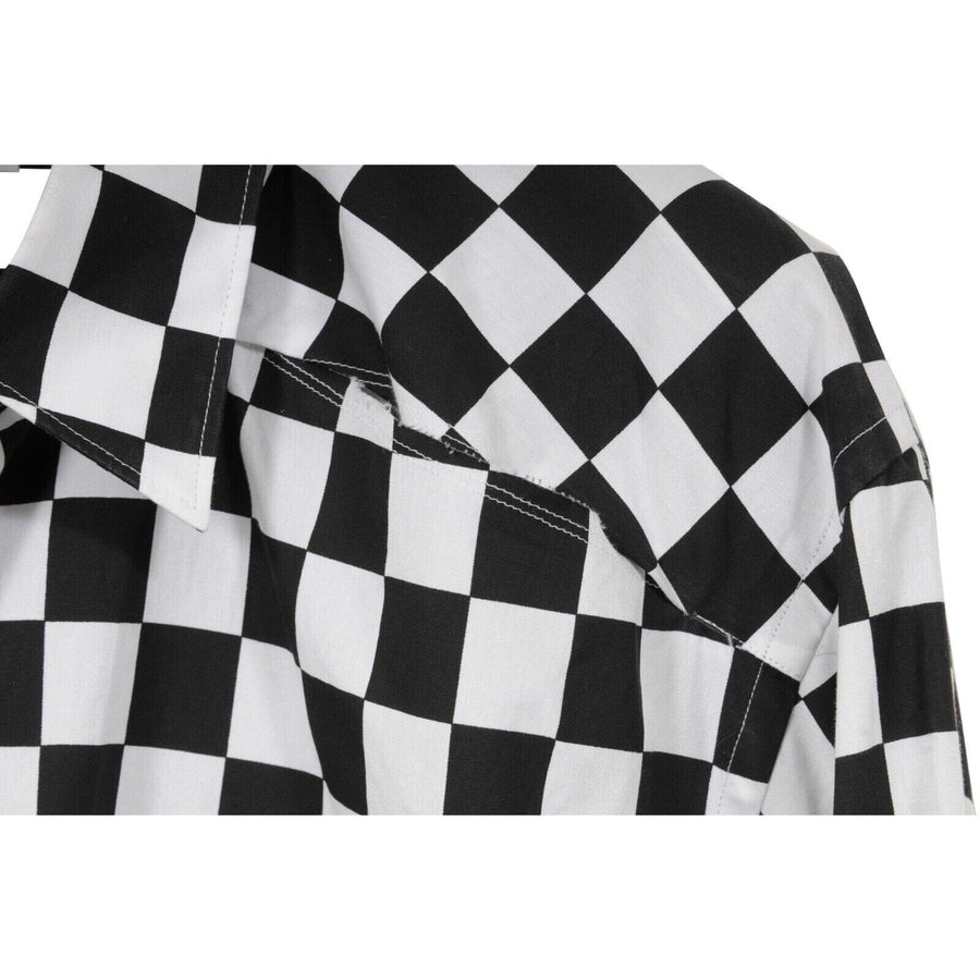 Homme Plus Mens Button Up Checkered Board Cut Out Shirt Comme Des Garcons 