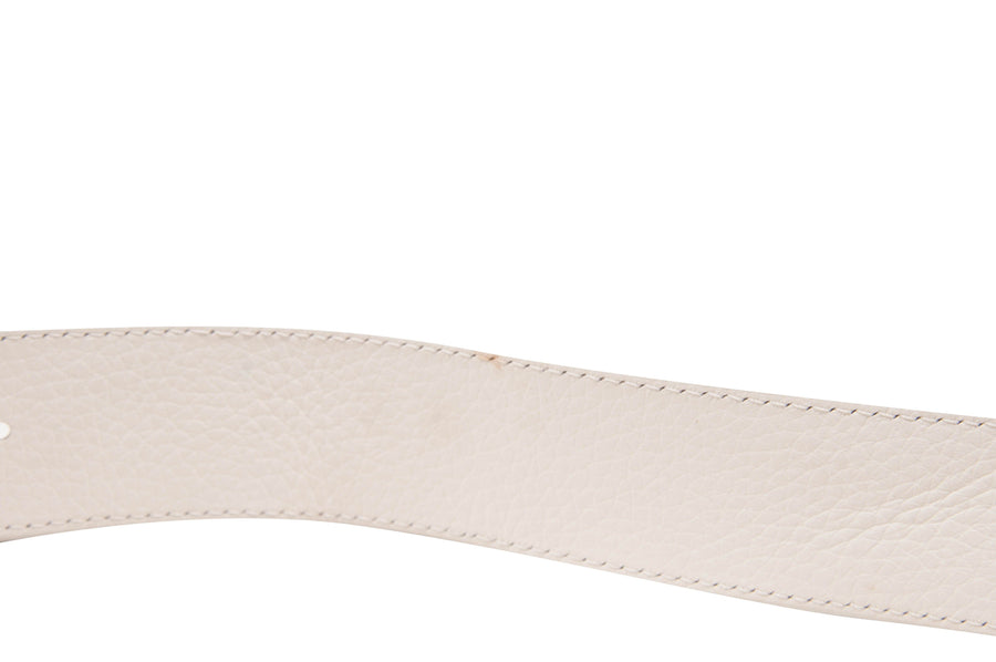 Louis Vuitton Initials Shape Belt Monogram 40MM Powder White in Taurillon  with White - US