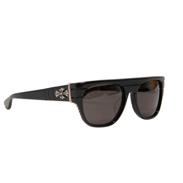 Jacktastic Sunglasses Black Acetate 925 Silver Square Round Shades CHROME HEARTS 