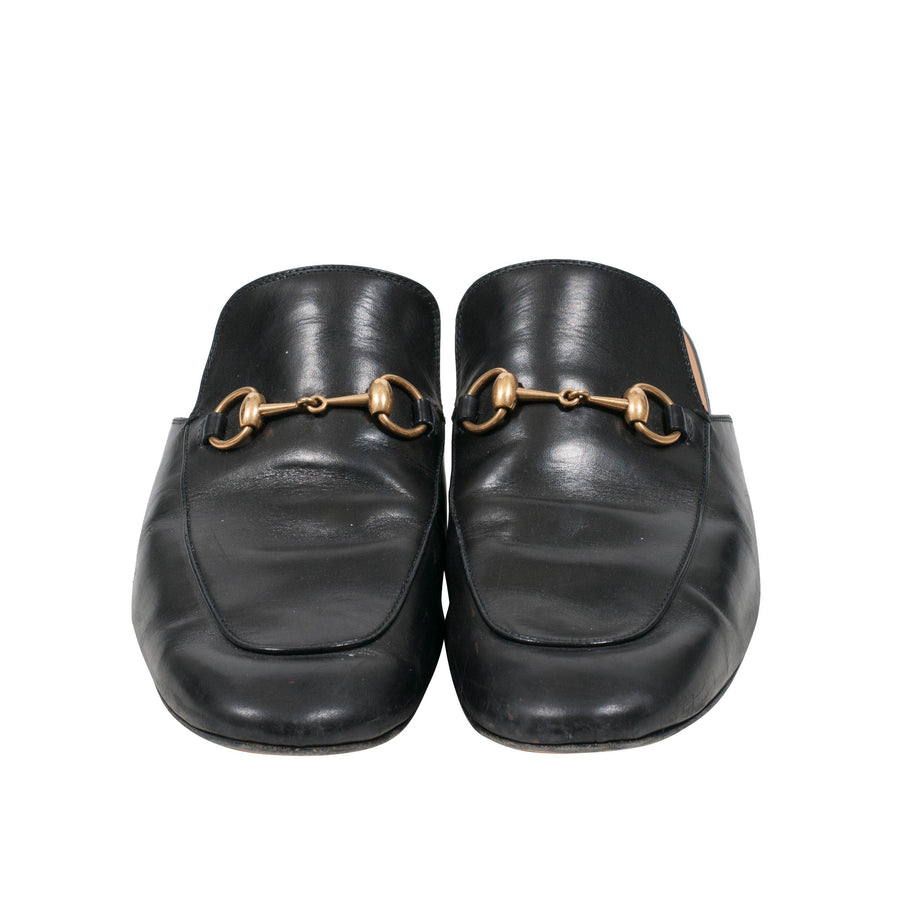 Kings Leather Horsebit Backless Loafer GUCCI 