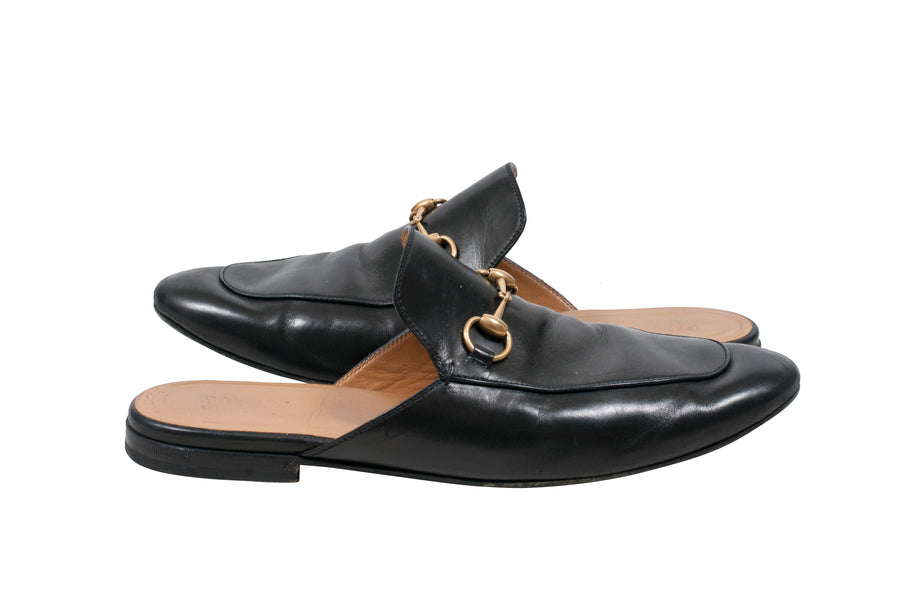 Kings Leather Horsebit Backless Loafer GUCCI 