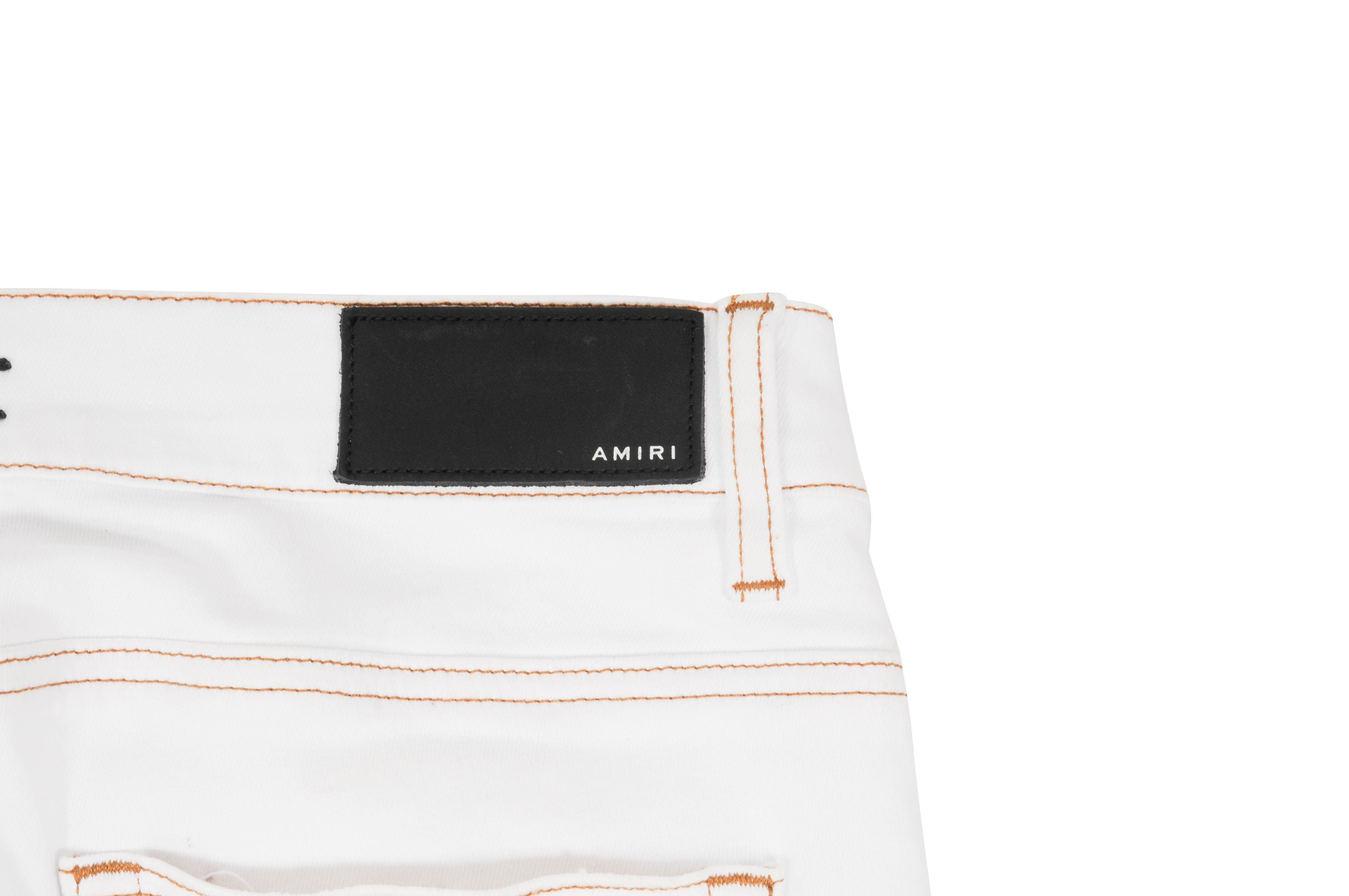 NTWRK - Amiri Paint Splatter Workmans Jeans White Pre-Owned