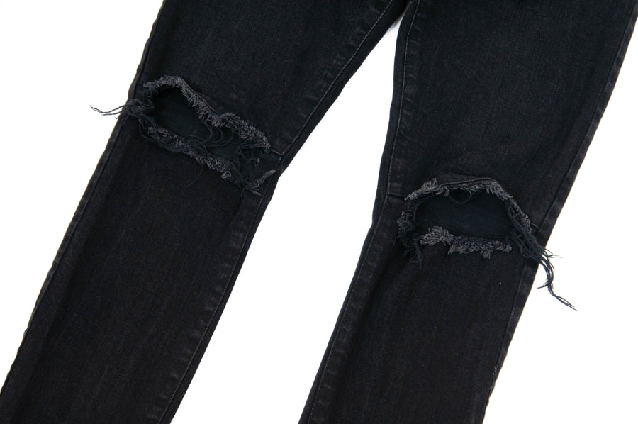 Knee Slashed Black Jeans SAINT LAURENT 