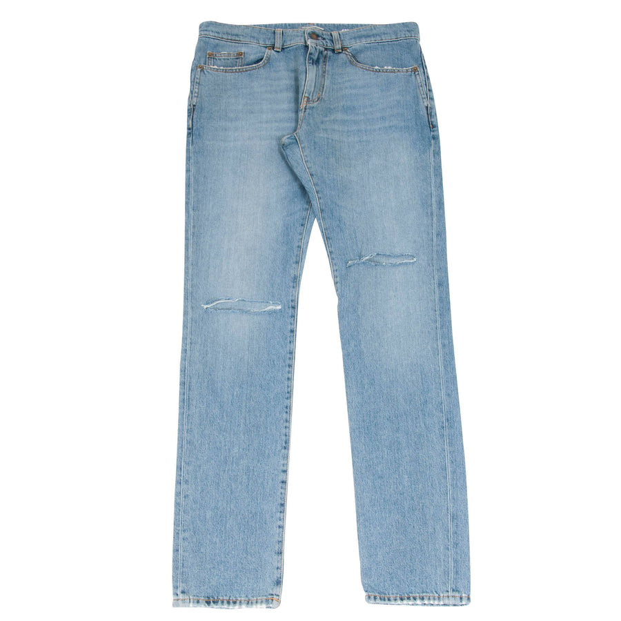 Knee Slashed Jeans (Light Wash Indigo) SAINT LAURENT 