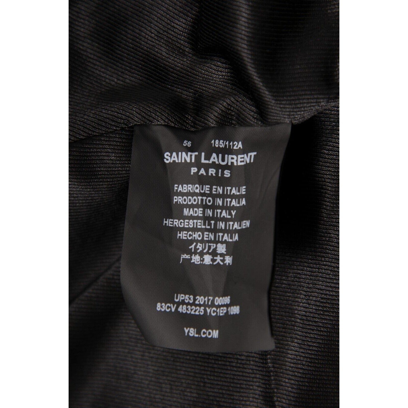 Saint Laurent L01 Biker Jacket Black Distressed Calf Leather No 