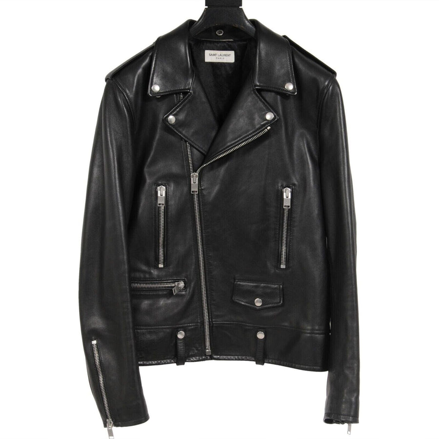 L01 Black Lambskin Leather Biker Jacket SAINT LAURENT 