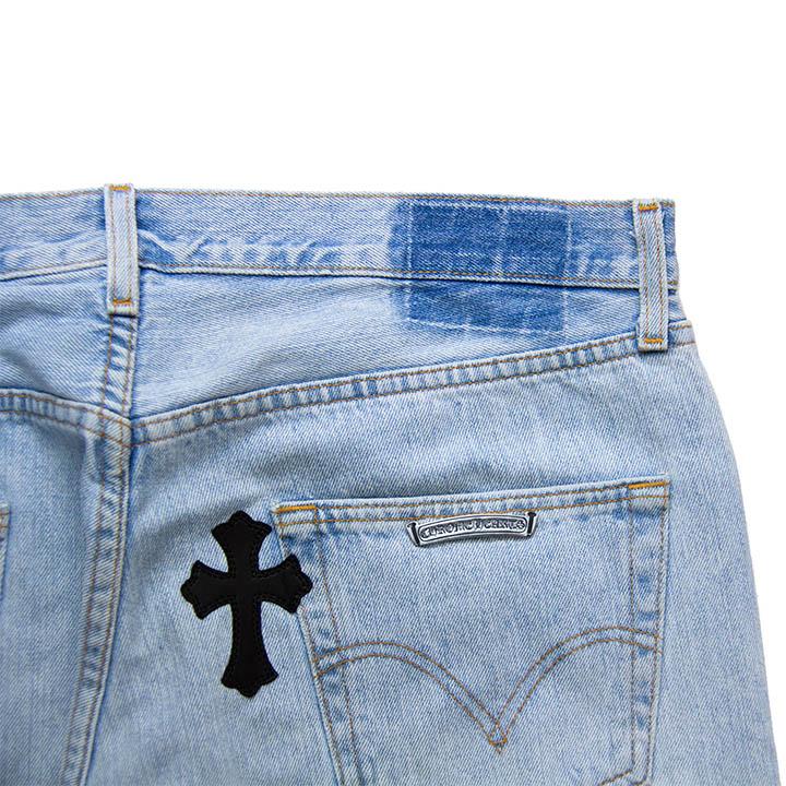 Leather Cross Patch Jeans CHROME HEARTS 