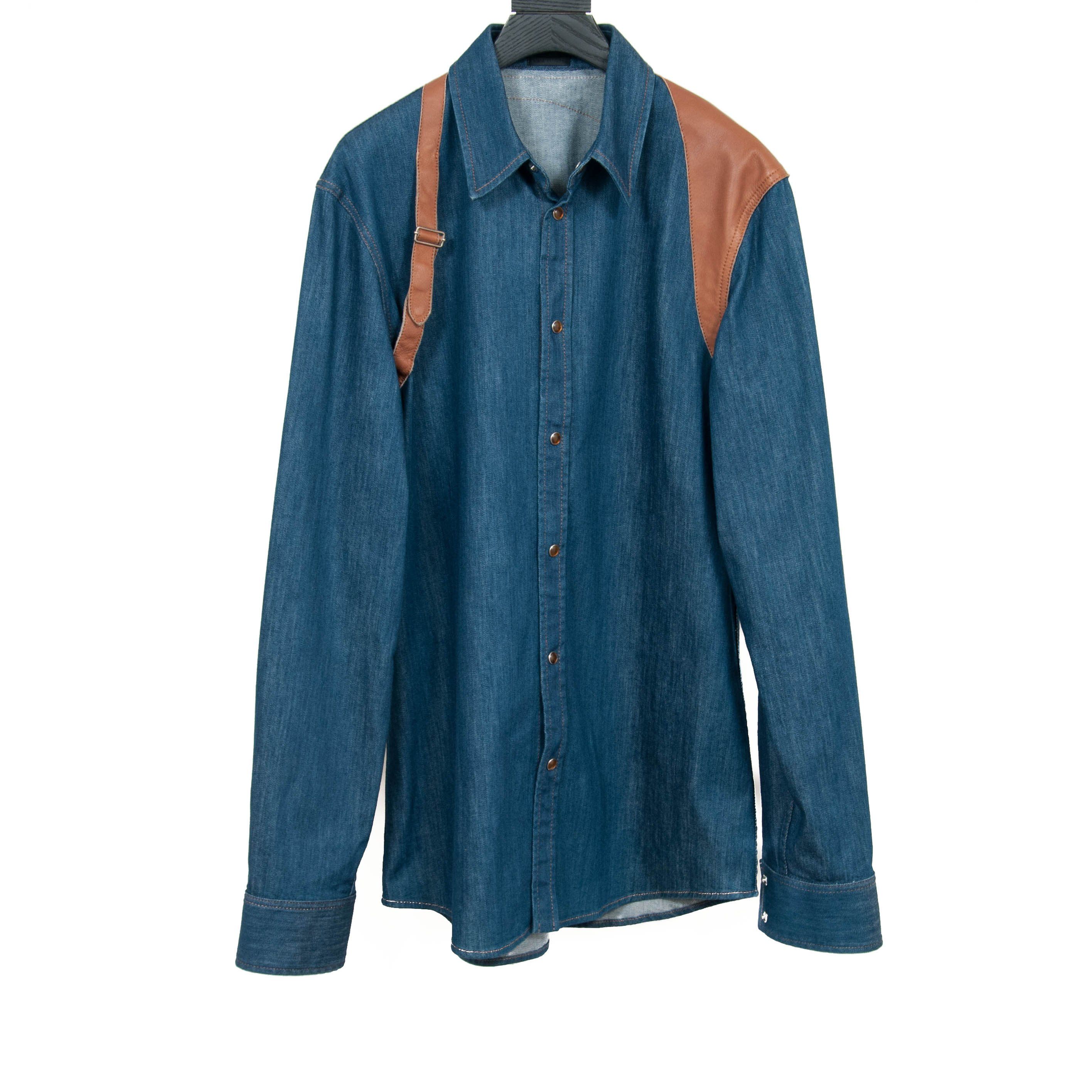 Leather Harness Single Cuff Denim Shirt – THE-ECHELON