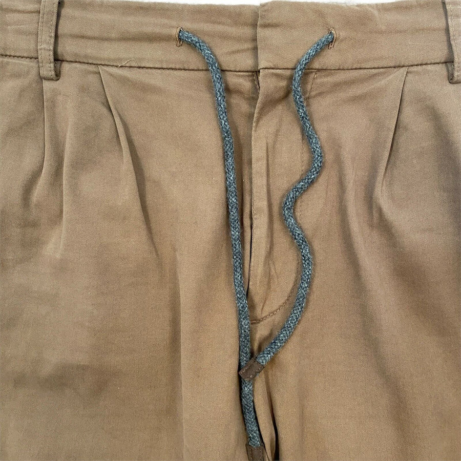Leisure Fit Brown Drawstring Chino Pants Brunello Cucinelli 