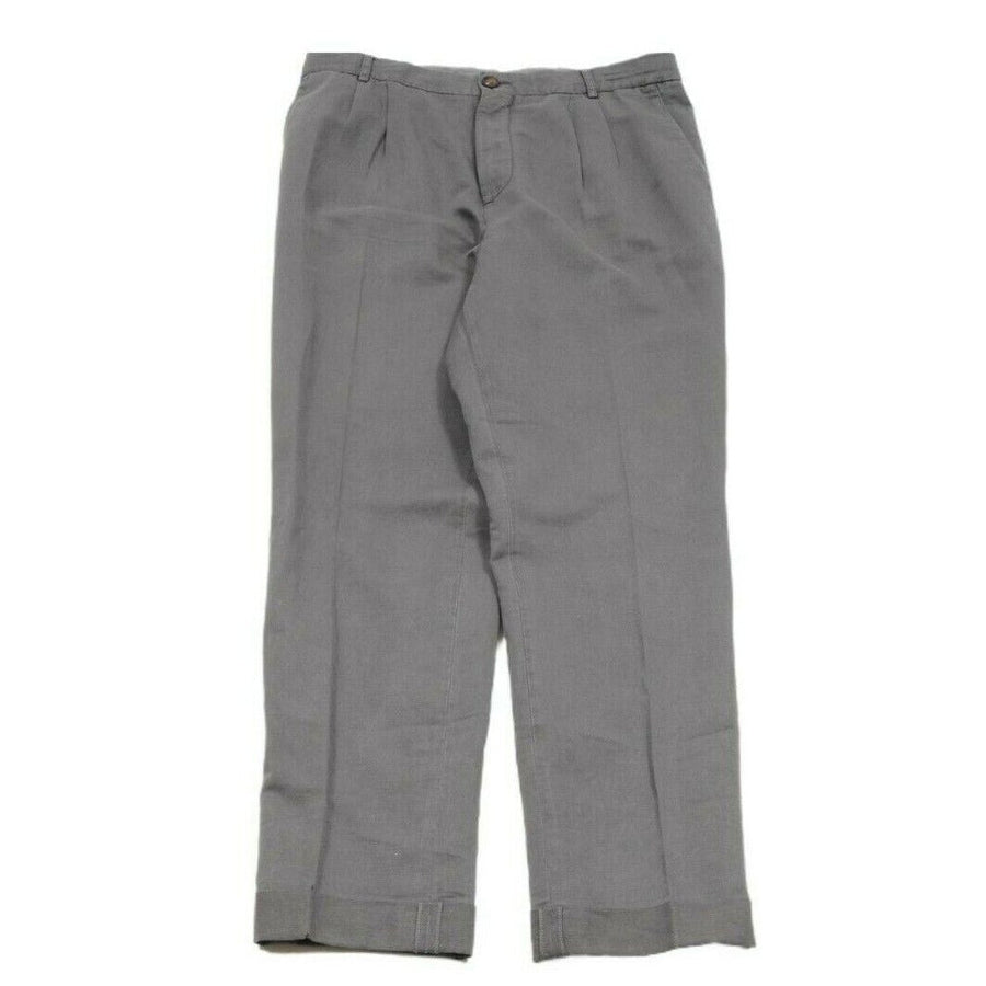 Leisure Fit Gray Flat Front Chino Pants Brunello Cucinelli 