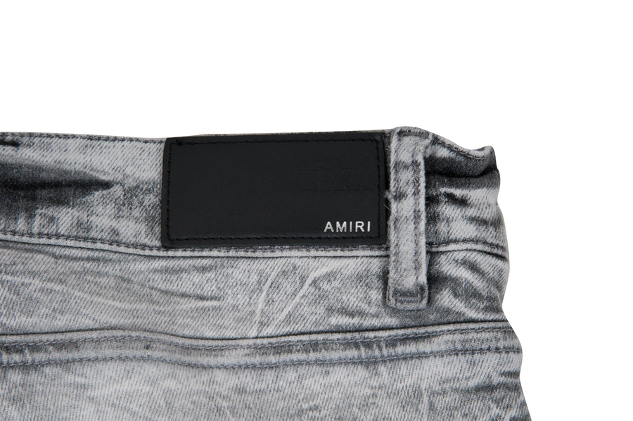 Light Wash Gray Distressed Cracked Broken Marble Skinny Jeans Amiri 