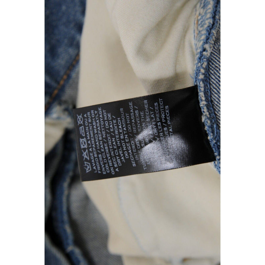 Light Wash Indigo Blue Distressed Biker Jeans BALMAIN 