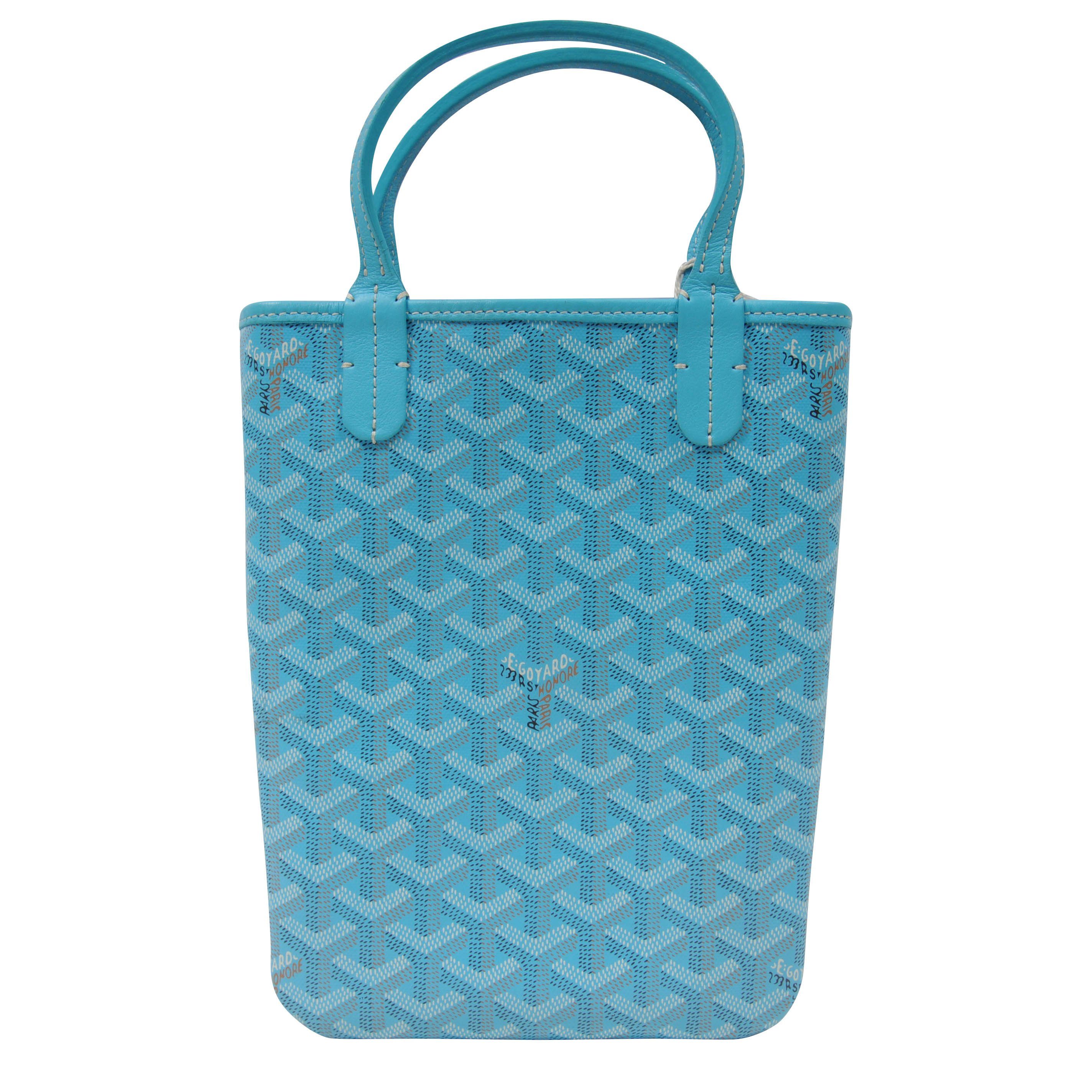 Goyard Women s Limited Edition Turquoise Poitier Mini Tote Bag Handbag Rare New THE ECHELON