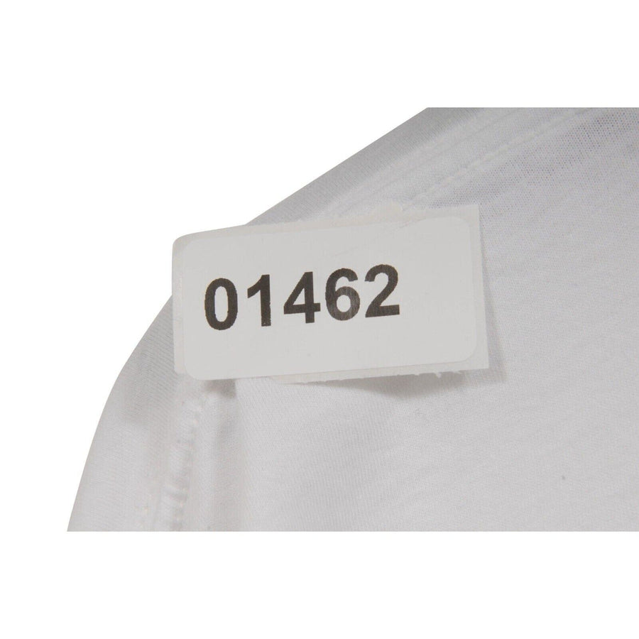Long Sleeve Scroll Neck T Shirt Size XL White BLack Logo Pocket Tee CHROME HEARTS 