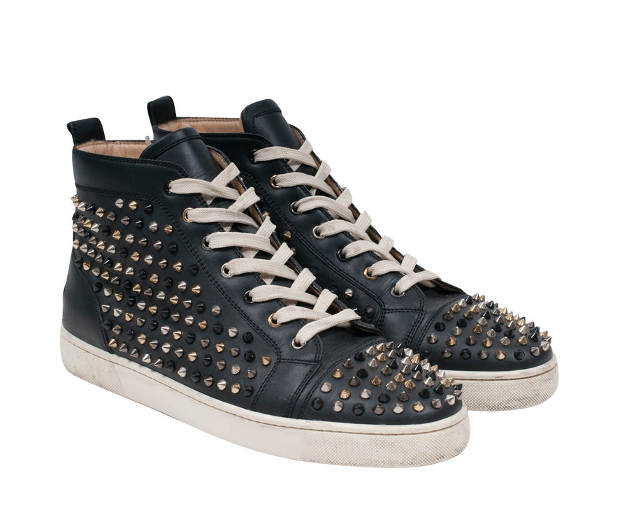 Christian Louis Mens Flat Spike Silver Gold High Top Sneakers Shoes –  THE-ECHELON