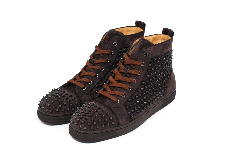 Louis - High-top sneakers - Veau velours and spikes - Black
