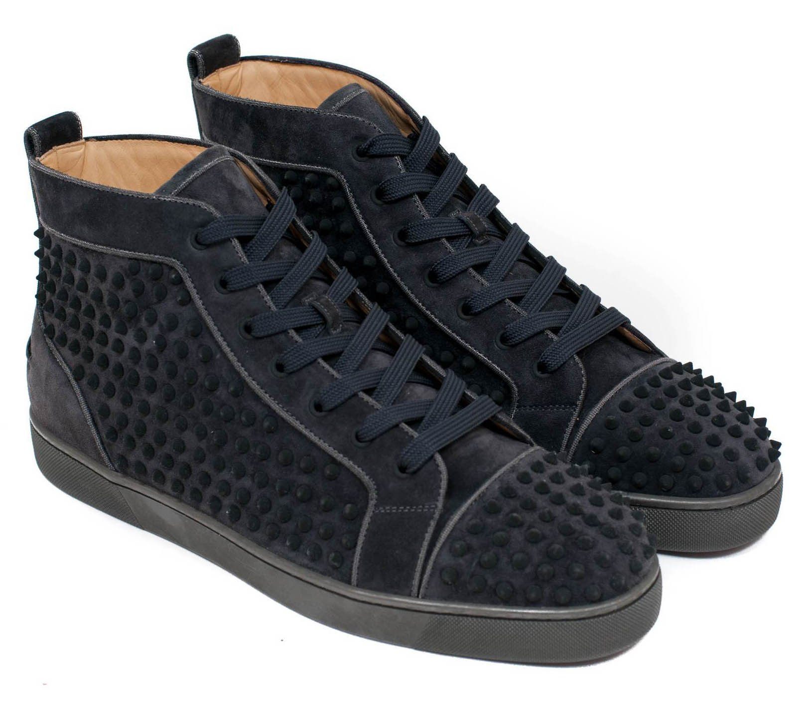 Christian Louboutin Louis Orlato Suede Black Sneakers New