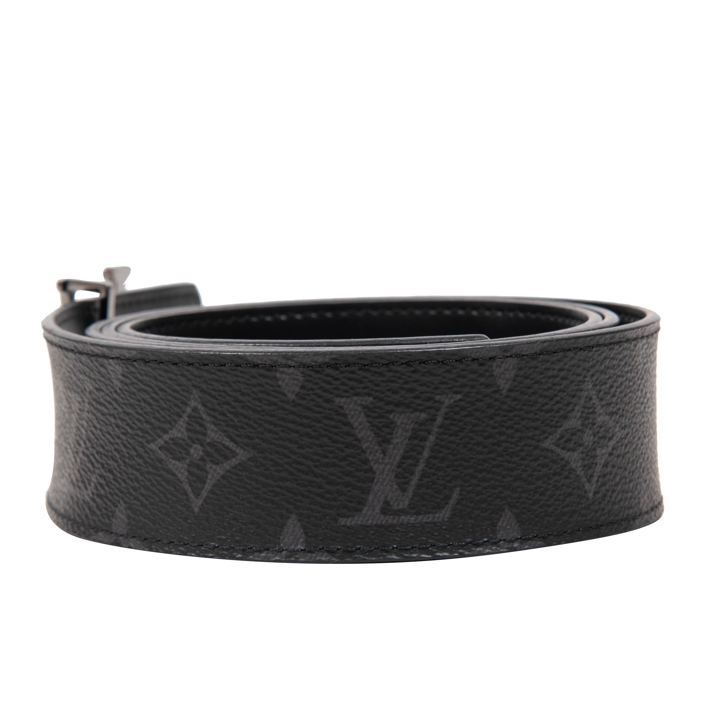 Louis+Vuitton+Black+Monogram+Eclipse+Reversible+Belt+100%2F40+