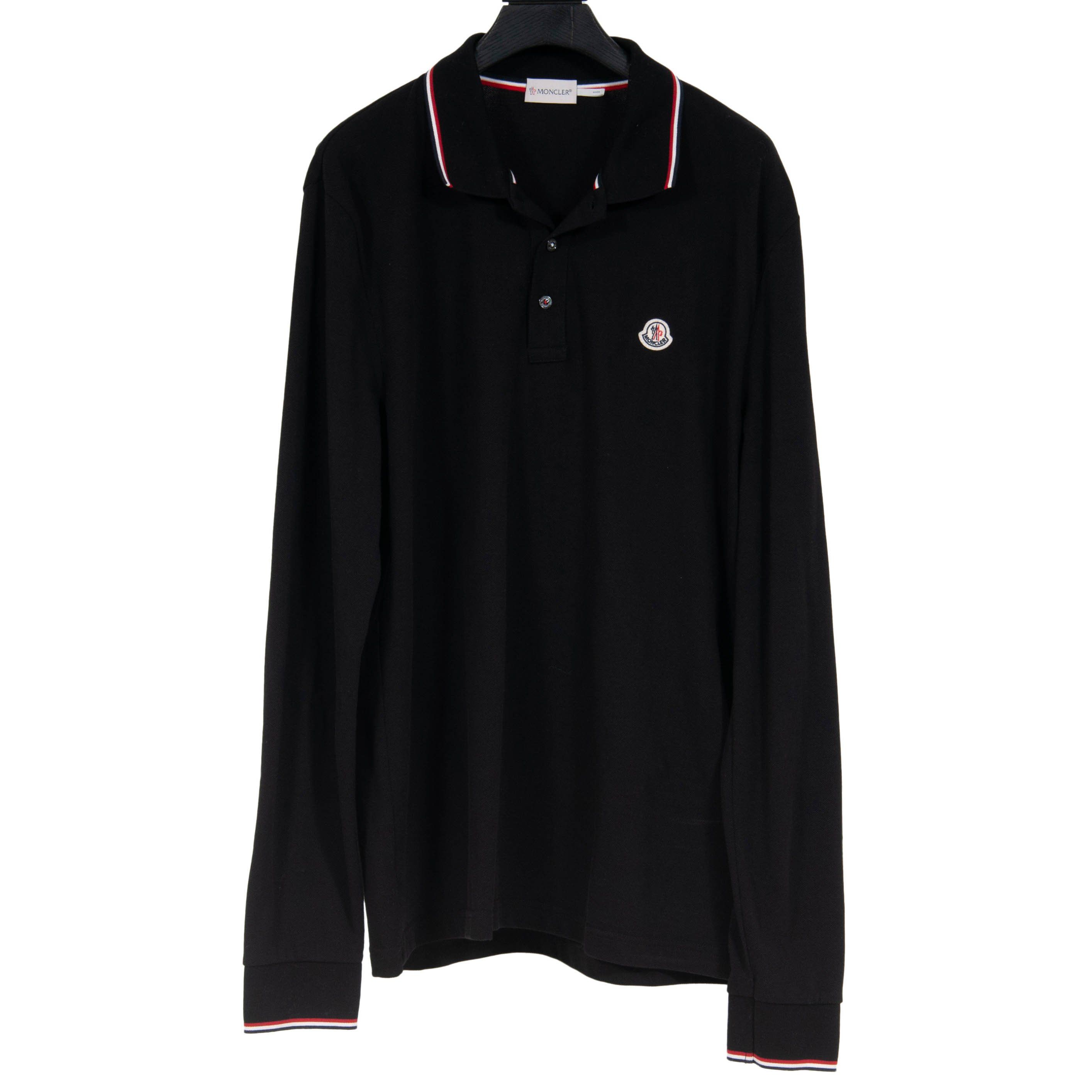 Maglia Polo Manica Lunga (Black) – THE-ECHELON - Main Image