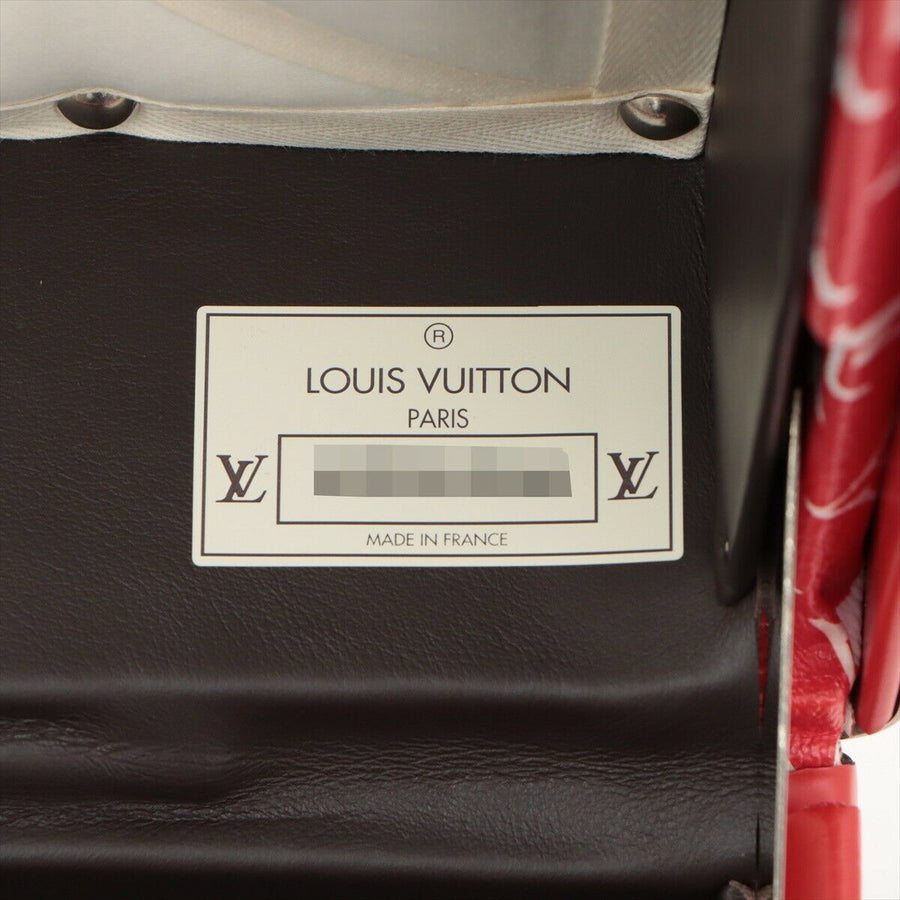 LOUIS VUITTON X SUPREME  MONOGRAM MALLE COURRIER 90 TRUNK (RED