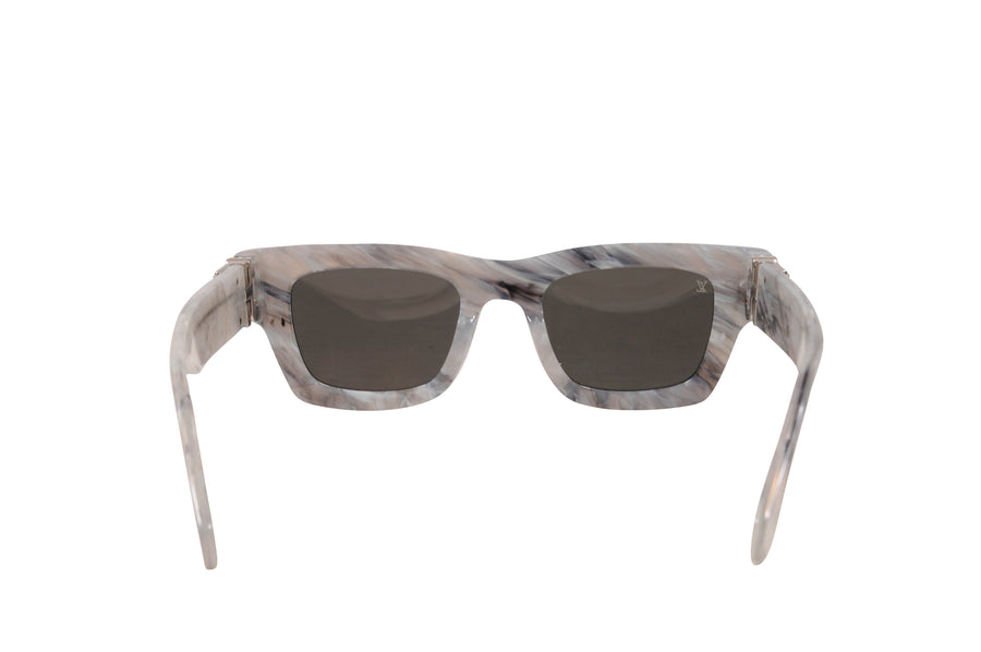 Louis Vuitton Men's White Grey Marble Charleston Sunglasses Shades
