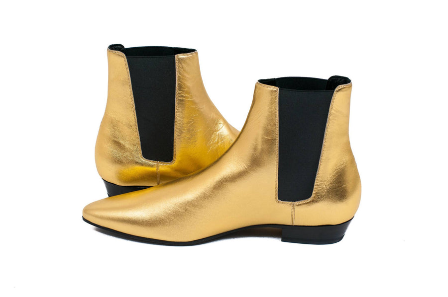 Metallic Gold Devon Boots SAINT LAURENT 