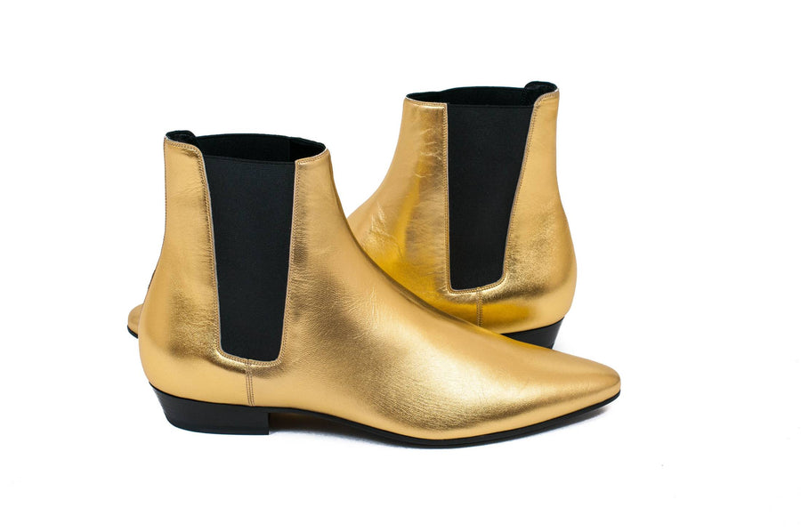 Metallic Gold Devon Boots SAINT LAURENT 