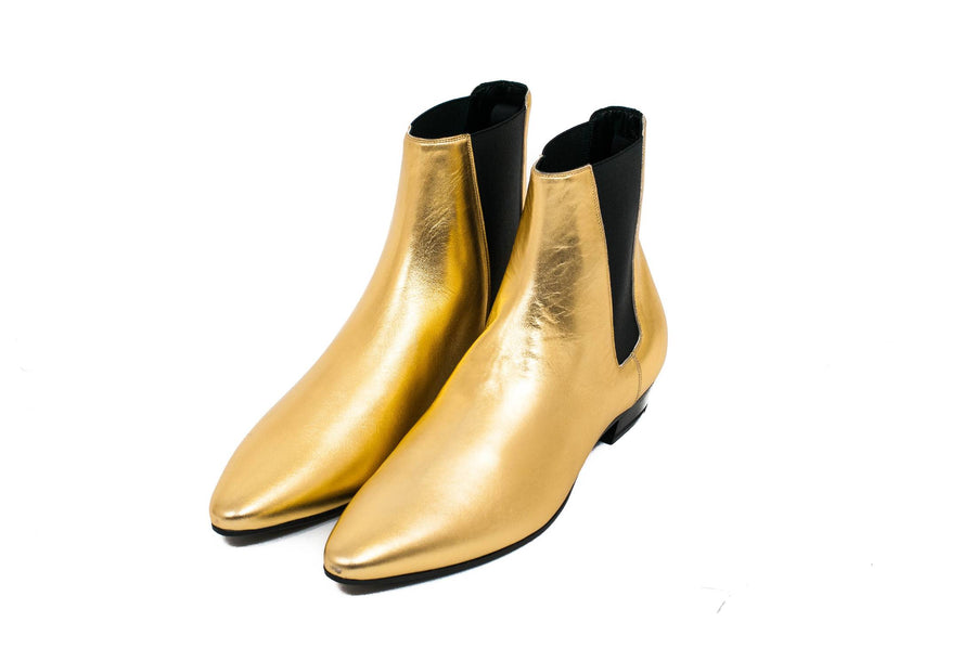 Metallic Gold Devon Boots SAINT LAURENT 