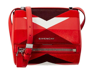Mini Pandora Box Patchwork Red Black Shoulder Crossbody Satchel Bag GIVENCHY 
